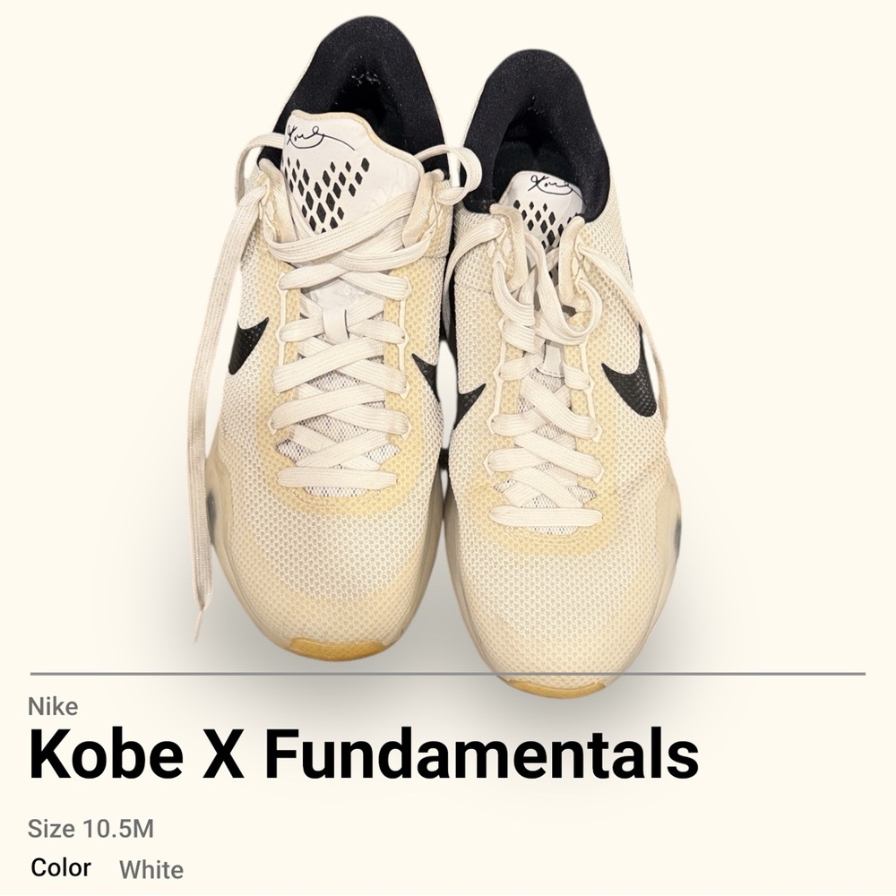 RARE Nike Kobe X (10) "Fundamentals" | White/Black-Wolf Grey | Sz 10.5M